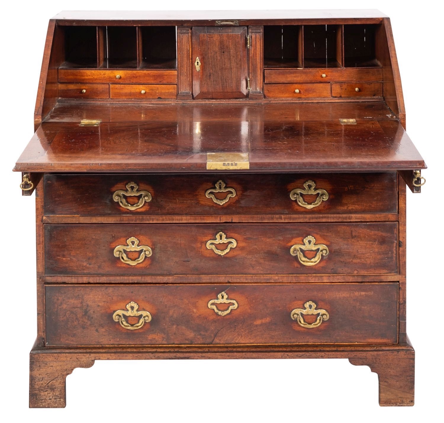 A George II mahogany bureau; - Image 6 of 6