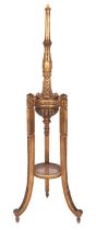 A carved and giltwood standard lamp in 18th century taste,