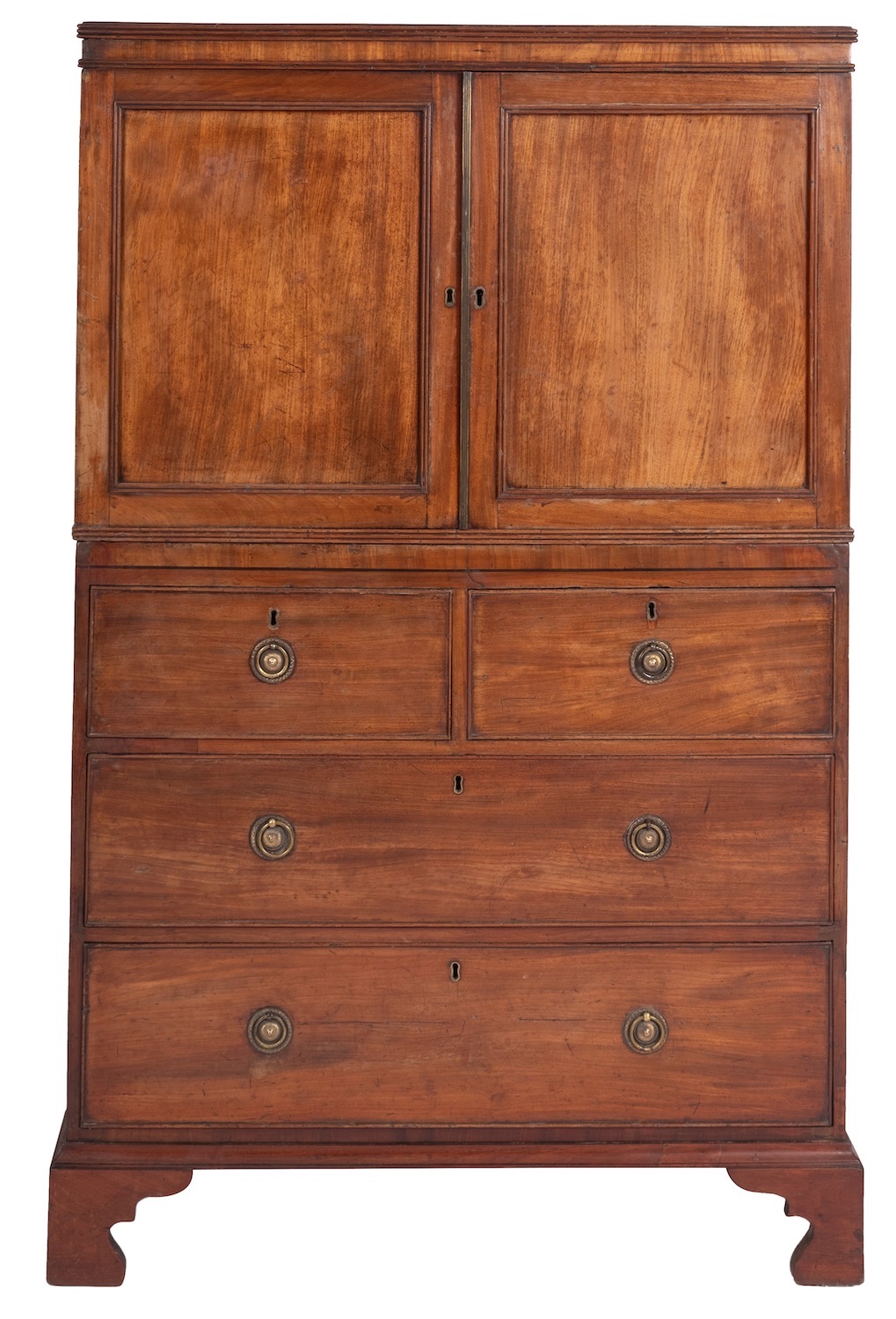 A Regency mahogany press cupboard,