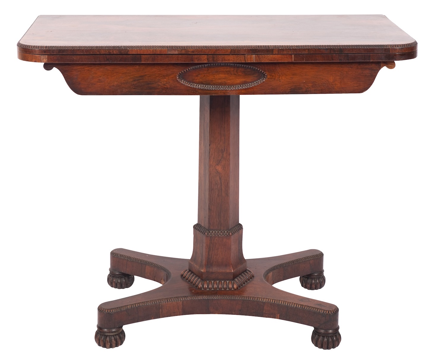 A Regency rosewood card table,