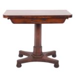 A Regency rosewood card table,