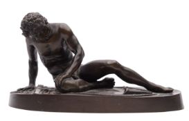 A Continental patinated bronze model of the Capitoline Dying Gaul,