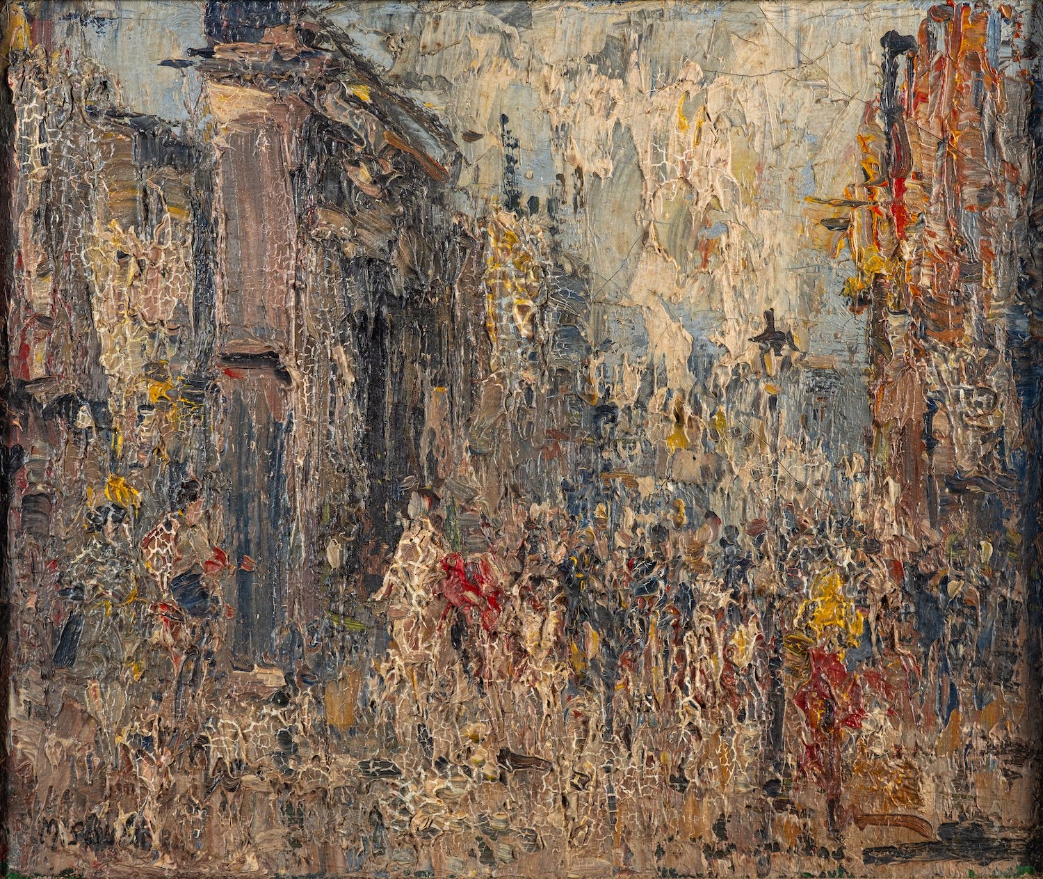 French School, 20th Century Street Scene Oil on canvas 26.5 x 31.