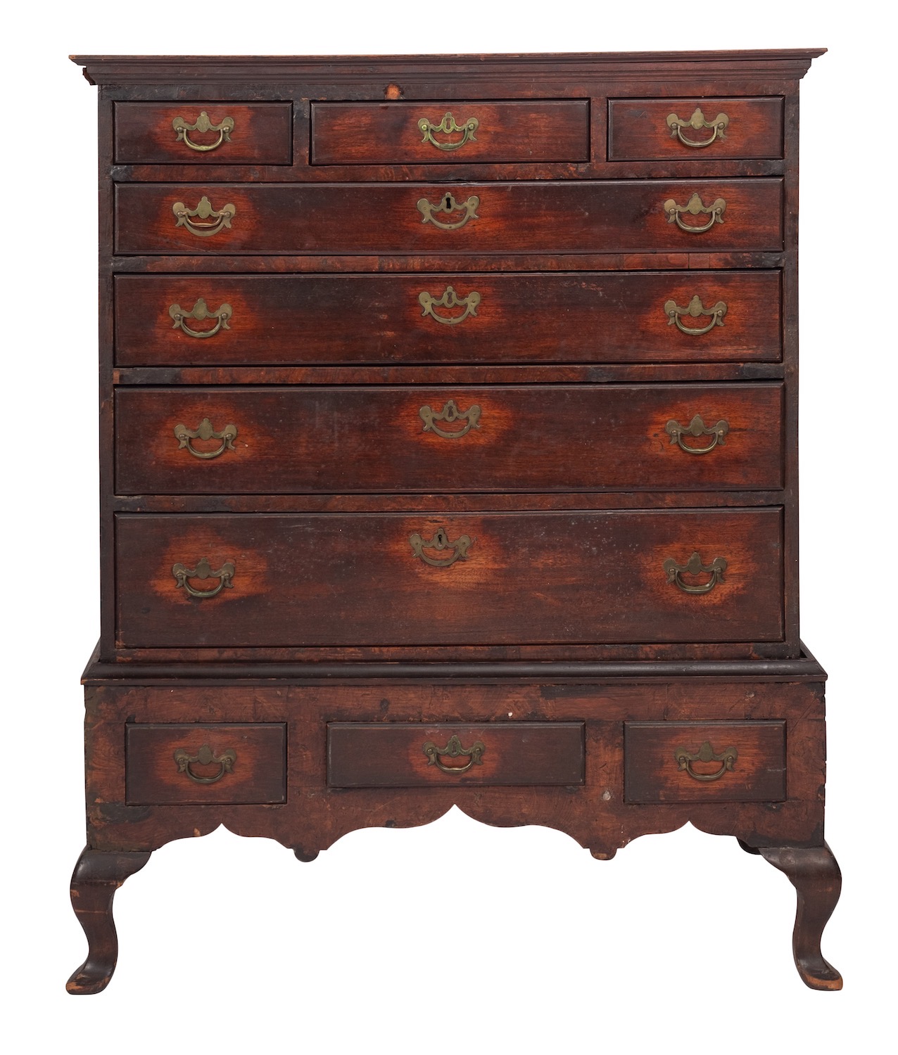 A mahogany chest on stand,