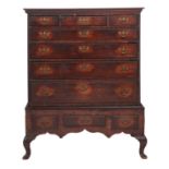 A mahogany chest on stand,