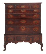 A mahogany chest on stand,