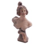 A French terracotta bust, Parisienne, modelled after the original by Charles Fagioni,