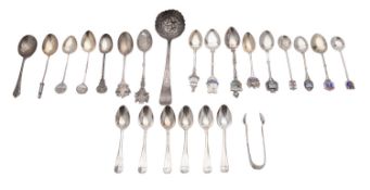 A small collection of silver tea spoons,