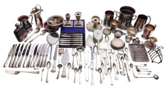 A quantity of silver plate, including: a