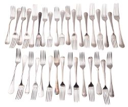 A collection of silver plated flatware,