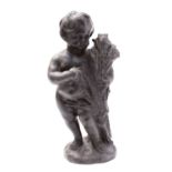 A lead model of a putto, probably emblem
