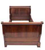 A rosewood and marquetry lit en bateau,