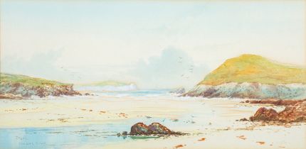 William Henry Borrow (British, 1863-1901) Porth, Newquay Fistral Beach Newquay Bedruthan Steps,