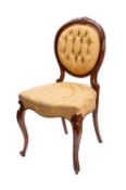 A Victorian mahogany chair, upholstered