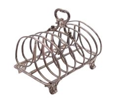 A Victorian silver seven bar toast rack,