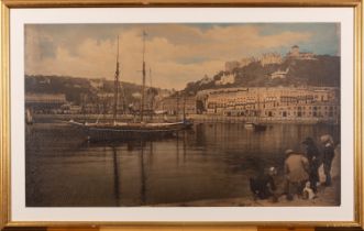 A Victorian overpainted photograph of a