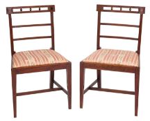 A pair of Regency mahogany side chairs,