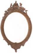 A Victorian gilt composition framed oval