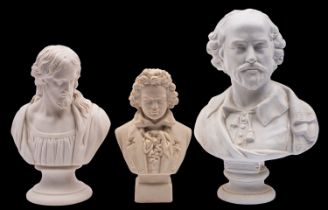 Three Robinson & Leadbeater Parian busts,