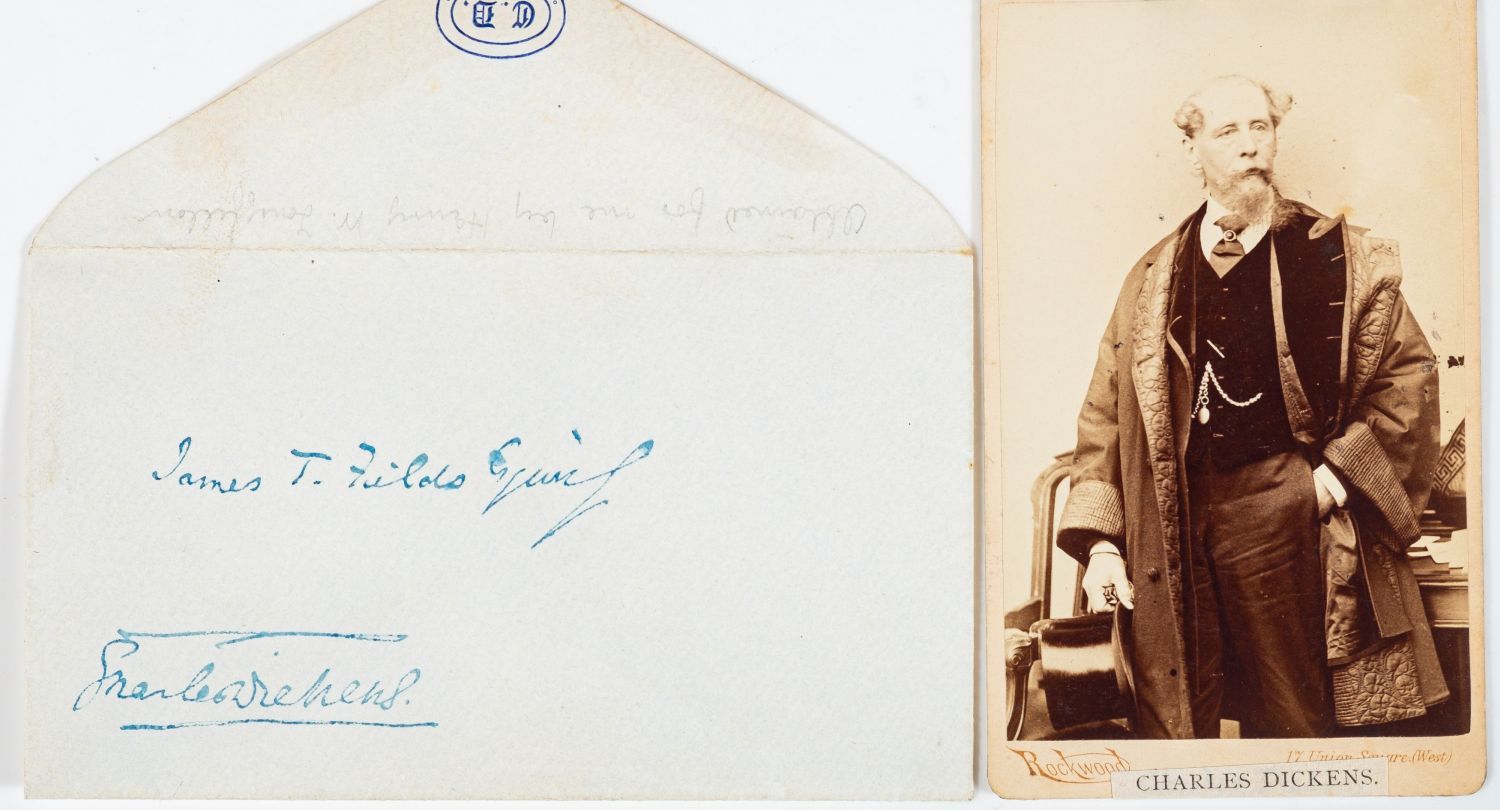 DICKENS, Charles (1812-1870), signed envelope headed 'C.D.' addressed to James T.