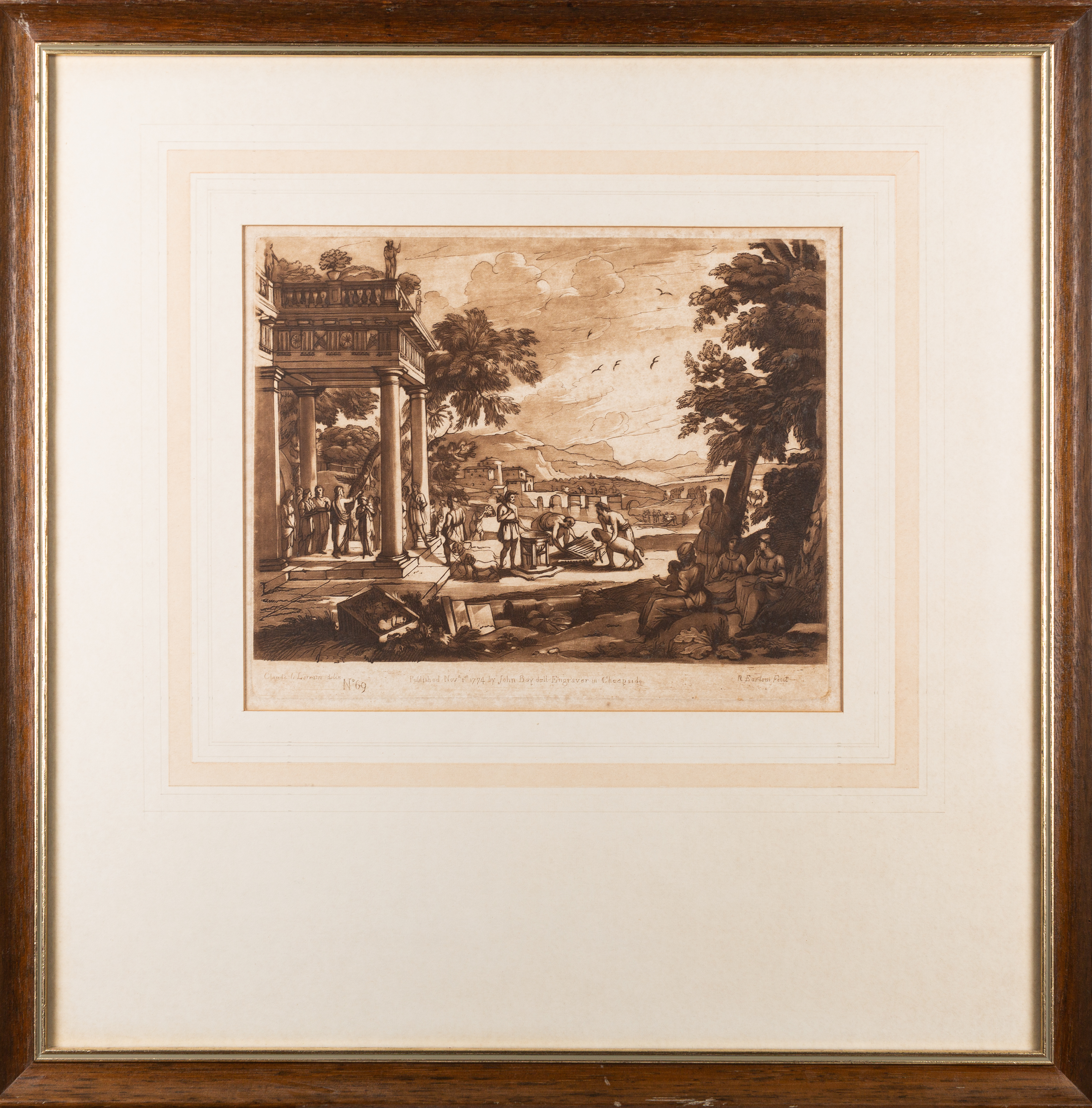EARLOM, Richard. Mezzotints after Claude Lorrain, No.69 Landscape with Samuel anointing David & No.