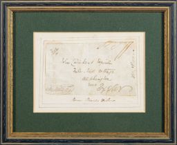 DICKENS, Charles (1812-1870), signed envelope clipping laid on card,