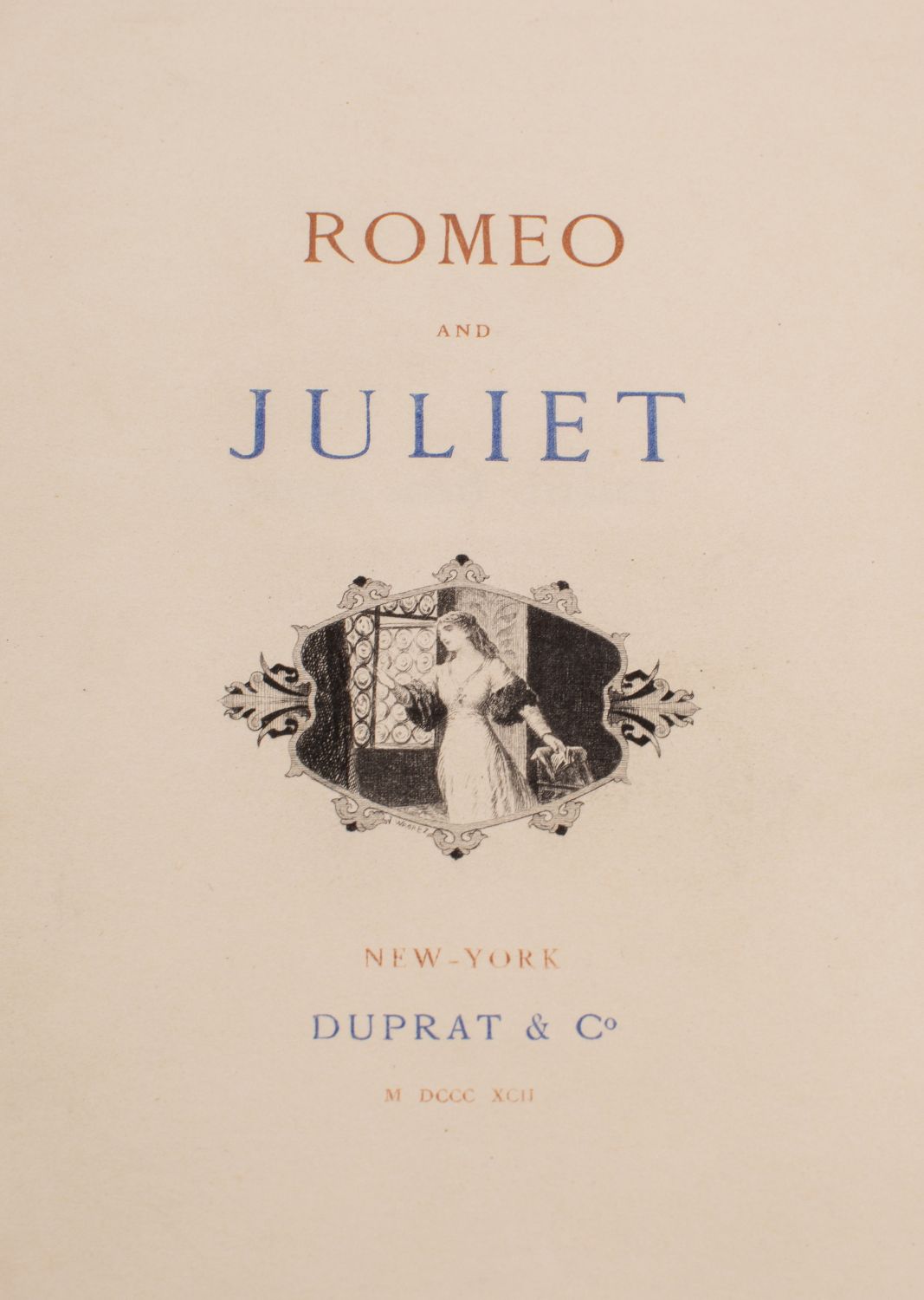 CHIVERS, Cedric (binder). Romeo & Juliet by William Shakespeare, New York: Duprat & Co. 1892, intro. - Image 2 of 4