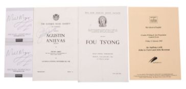 AUTOGRAPHS, Michael Morpurgo (2), on paper slips; Agustin Anievas and Fou Ts'ong,