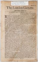 LONDON GAZETTE. No. 743, December 30 to January 2 1672, 2pp, complete; and No.