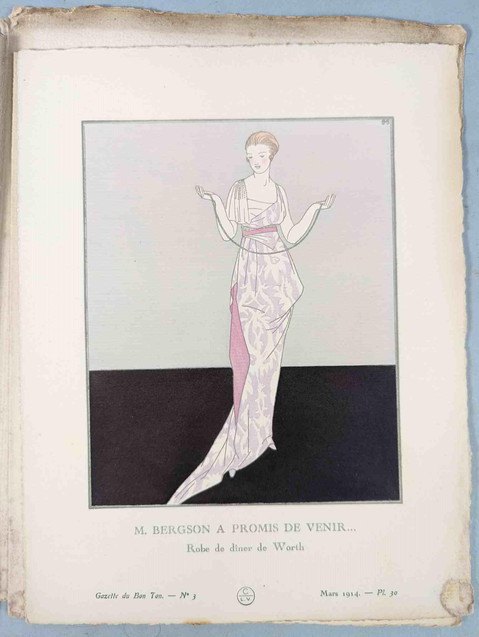 FASHION. VOGEL, Lucien. GAZETTE DU BON TON: Art-Modes & Frivolités, Paris 1913-14, 4 vol. - Image 30 of 54