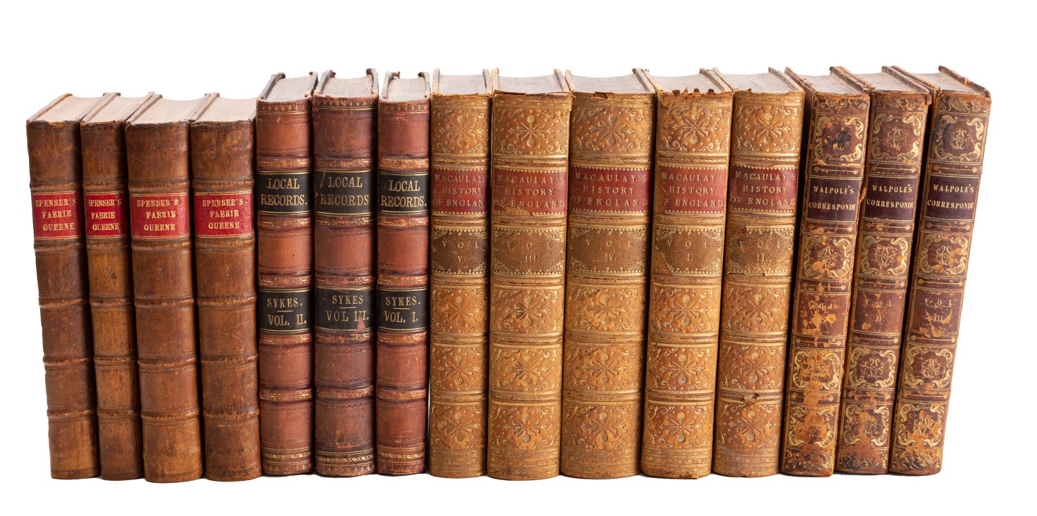 LEATHER BINDINGS. WALPOLE, Horace. Correspondence, London 1837, new edn, 3 vols, bookplates, vol. - Image 2 of 2