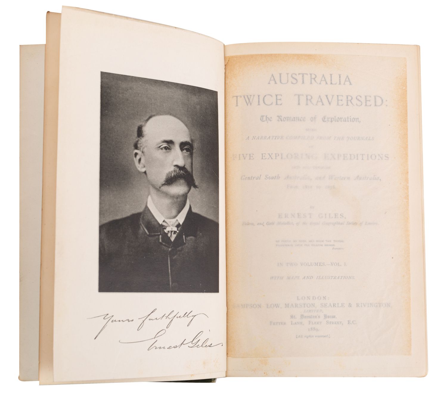 AUSTRALIA. Giles, Ernest. Australia Twice Traversed..., 2 vol. - Bild 2 aus 18