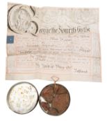 [EAST INDIA COMPANY] George IV (reigned 1820-1830), grant of Knight Bachelor to Lt. Col.
