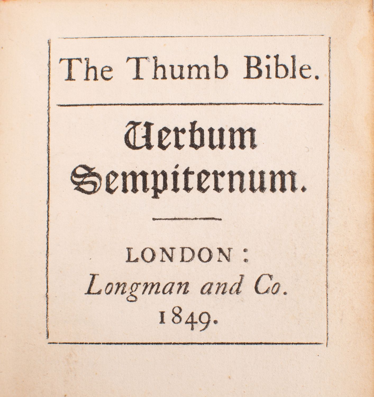 TAYLOR, John. The Thumb Bible, Verbum Sempiternum, facsimile reprint, London: Longman & Co. - Image 8 of 10