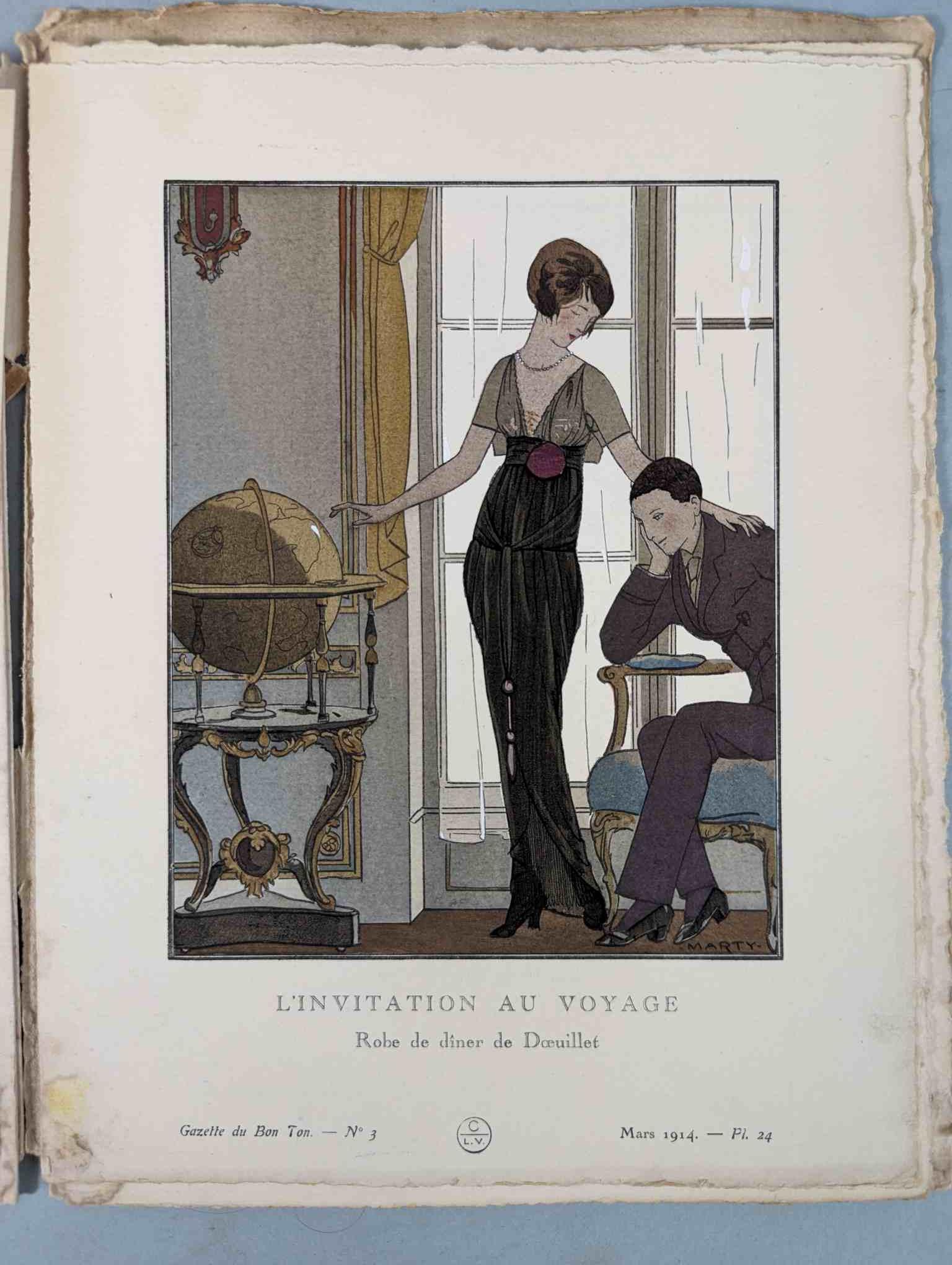 FASHION. VOGEL, Lucien. GAZETTE DU BON TON: Art-Modes & Frivolités, Paris 1913-14, 4 vol. - Image 24 of 54