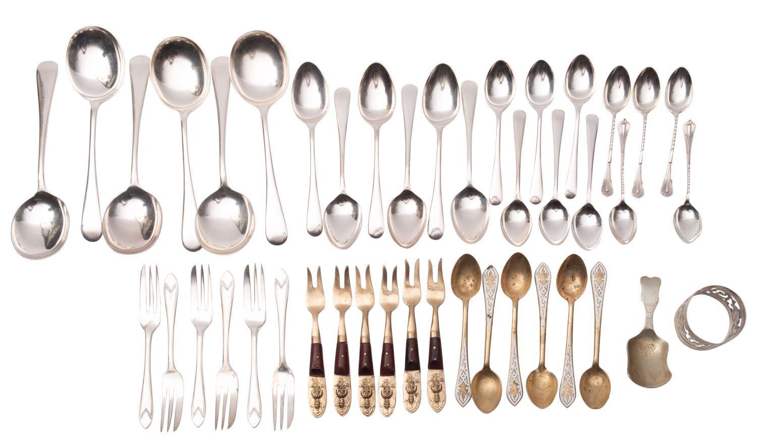A mid century oak cased canteen of Old English pattern silver plated flatware, - Image 5 of 5