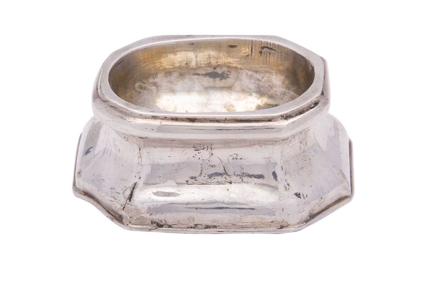 A George II silver trencher salt cellar,