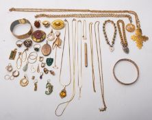 A group of yellow metal and gold plated