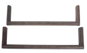Two similar cast iron iron fire kerbs, 1