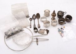 A collection of scrap jewellery silver,