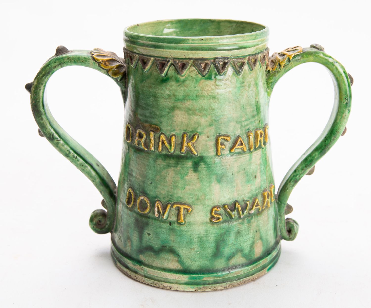 A Castle Hedingham pottery loving cup, o