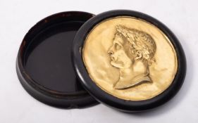 A 19th century tortoiseshell circular bo