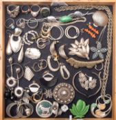 A group of mainly silver set jewellery,