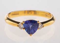 A tanzanite and diamond ring,