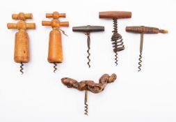 A straight pull corkscrew, with rosewood