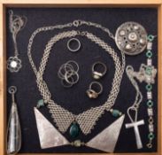 A 1940's collar necklace, another 1970's