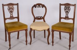 A pair of Edwardian carved and stained h