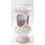 A milk glass and polychrome decorated va