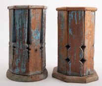 A pair of painted wood stands,