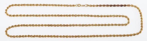 A gold rope chain, 9ct, 7.3 grams